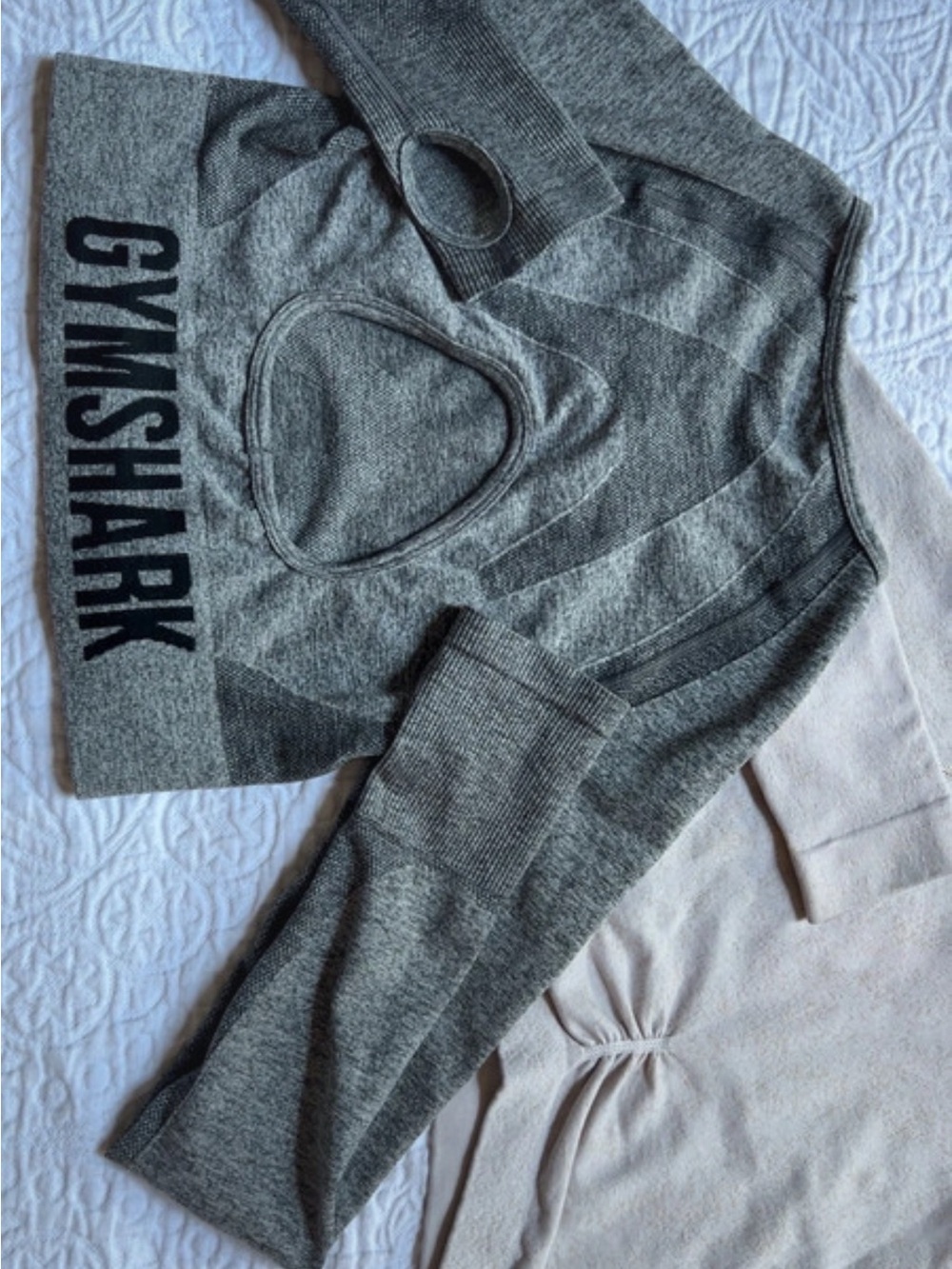 Gymshark Gray Heart Cutout Crop Top